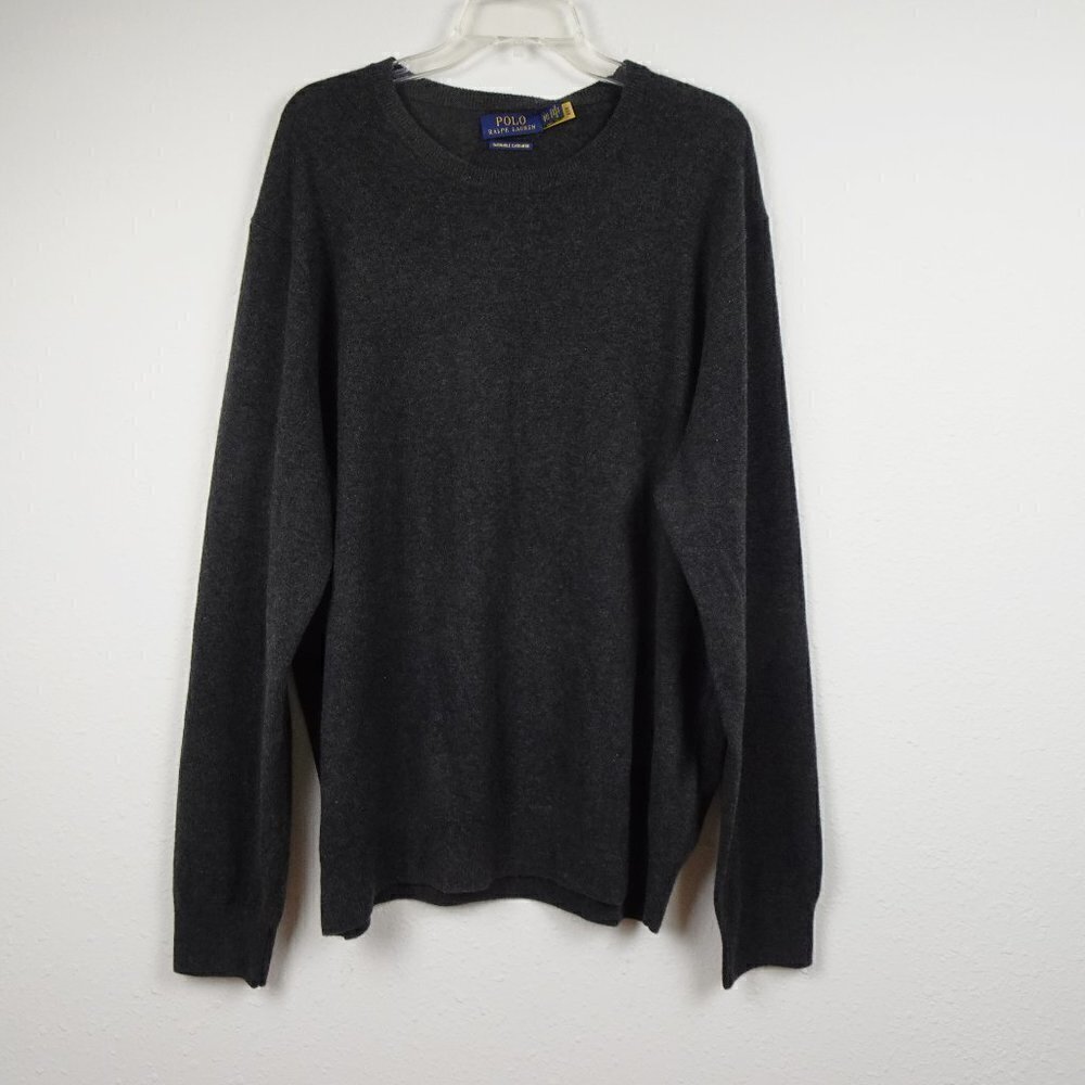 Polo Ralph Lauren Cashmere Sweater Men's Size 2XL Gray Crew Neck Washable $298